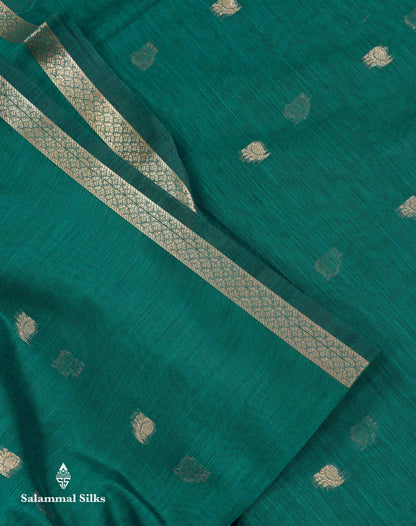 Beautiful Black Zari Butta Maheshwar Cotton Saree With Contrast Dual Tone Brown Blouse