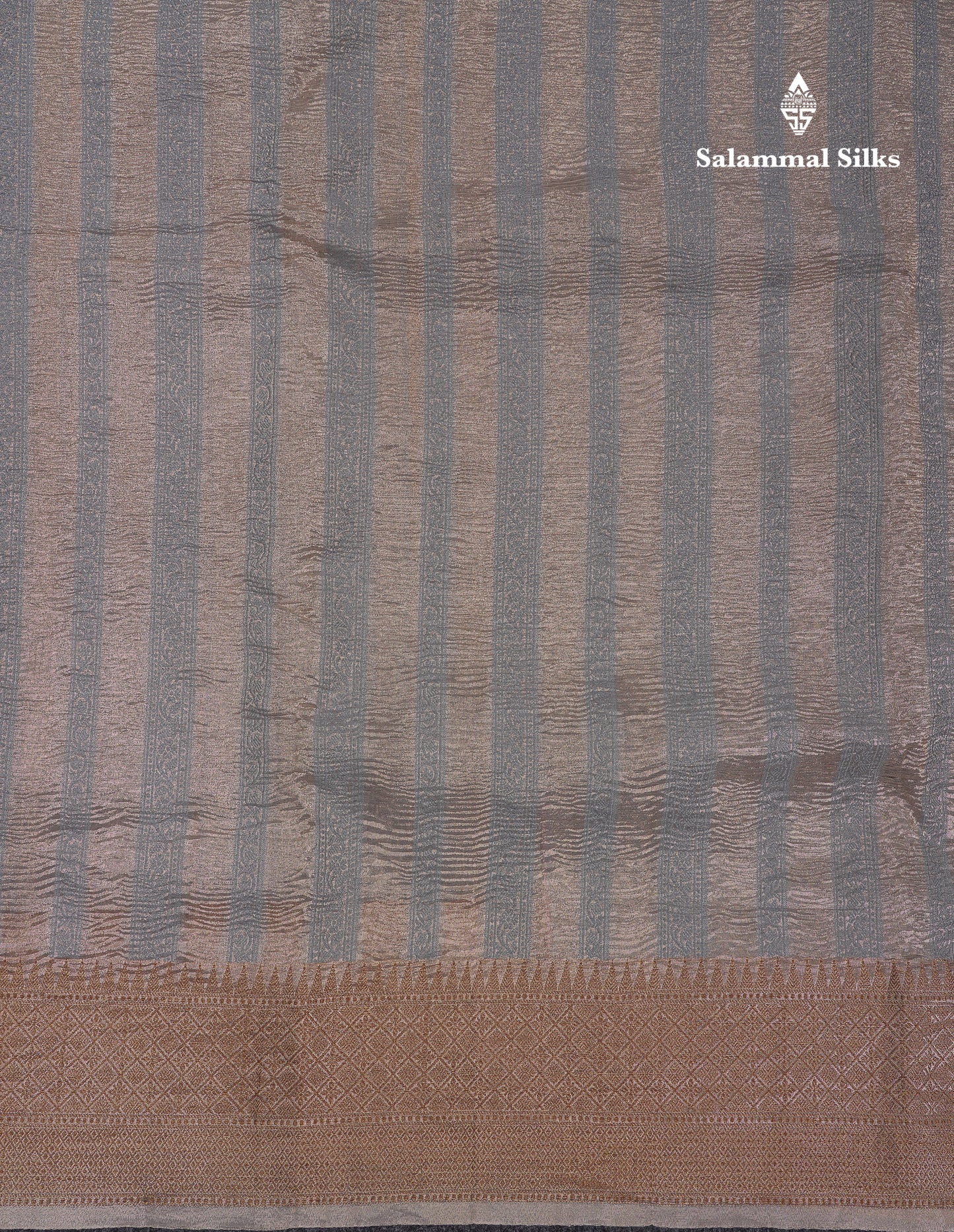 Premium Sandal Tissue Crush Fancy Saree With Traditional Border