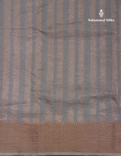 Premium Sandal Tissue Crush Fancy Saree With Traditional Border