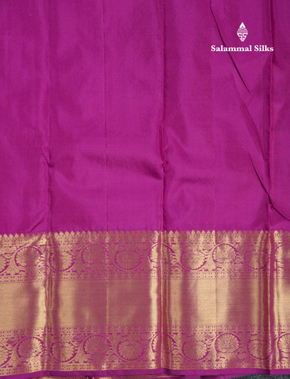 Pinkish Orange Bridal Pure Kanjivaram Silk Saree With Violet Evening Morning Border