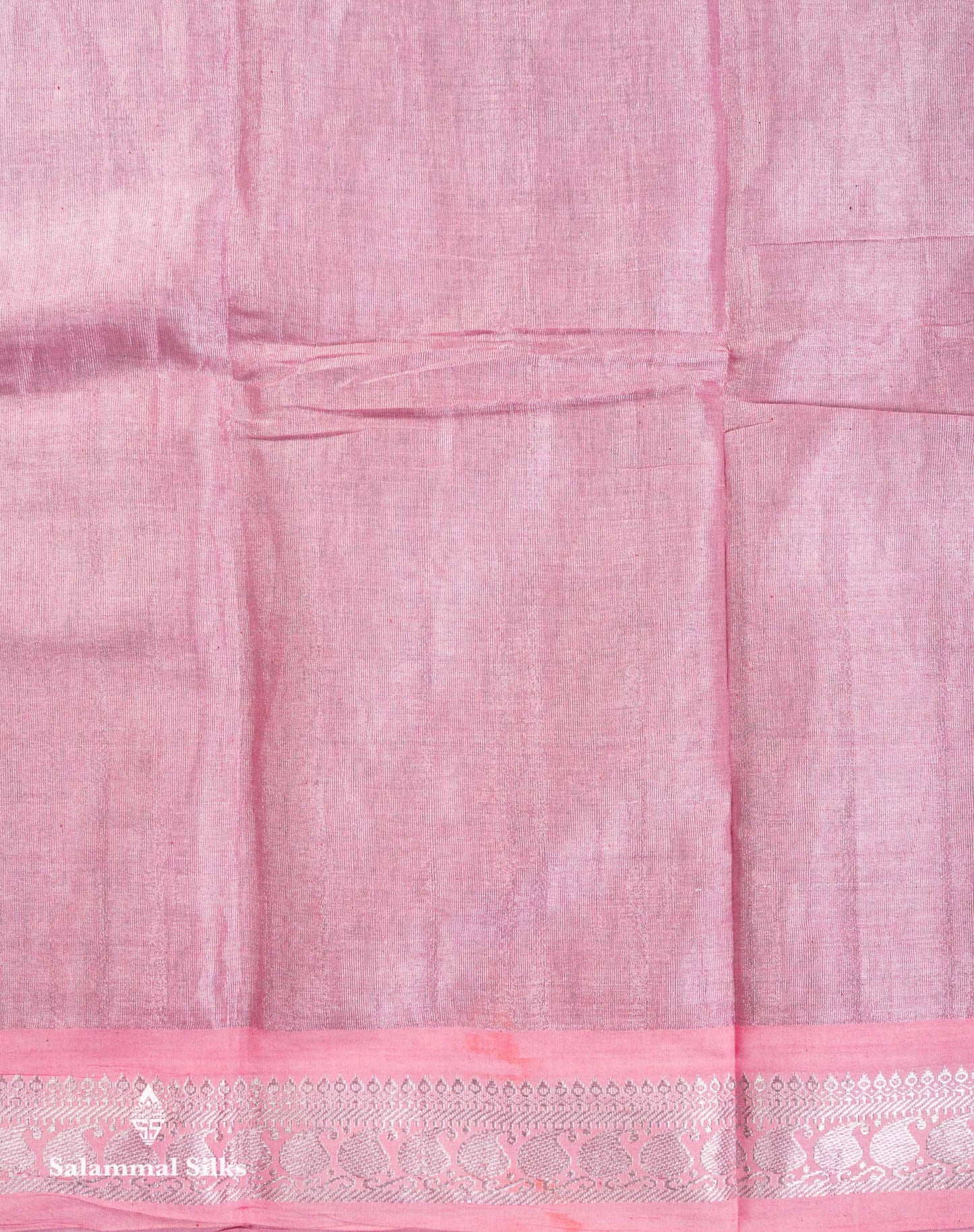 Stunning Pastel Violet Tissue Sungudi Cotton Saree With Small Traditional Silver Zari Border