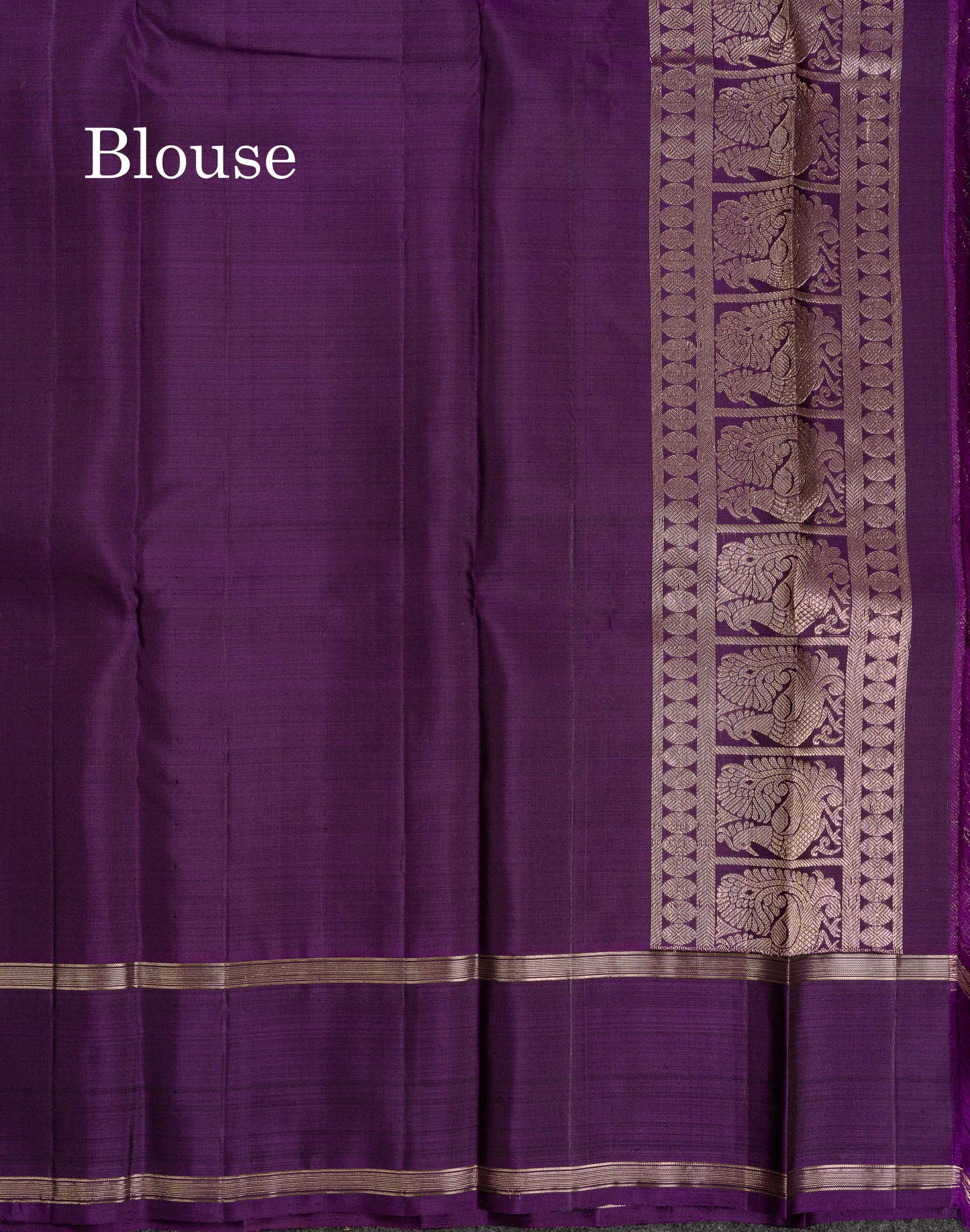 Beautiful Bottle Green Vaira Oosi Stripes Pure Kanjivaram Silk Saree With Contrast Violet Traditional Gap Border