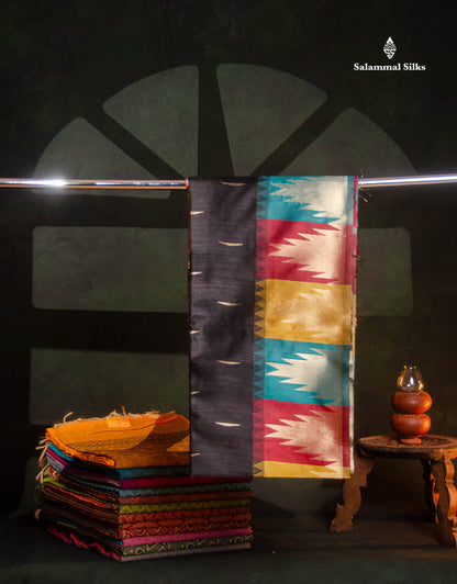 Beautiful Maroon Malli Moggu Zari Butta Cotton Mix Saree With Contrast Multicolour Traditional Temple Border