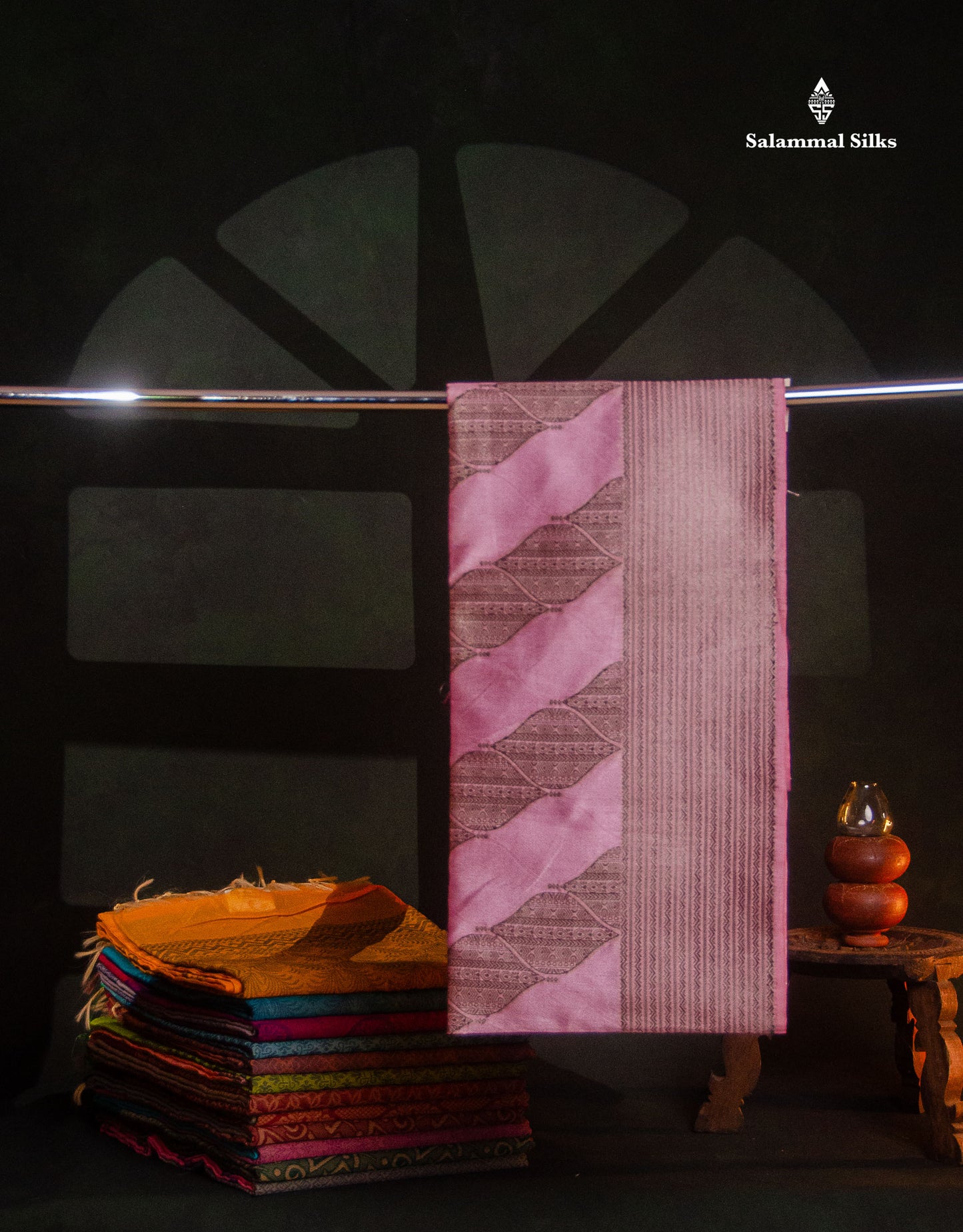 Beautiful Light Pink Semi Tussar Saree With Fancy Border