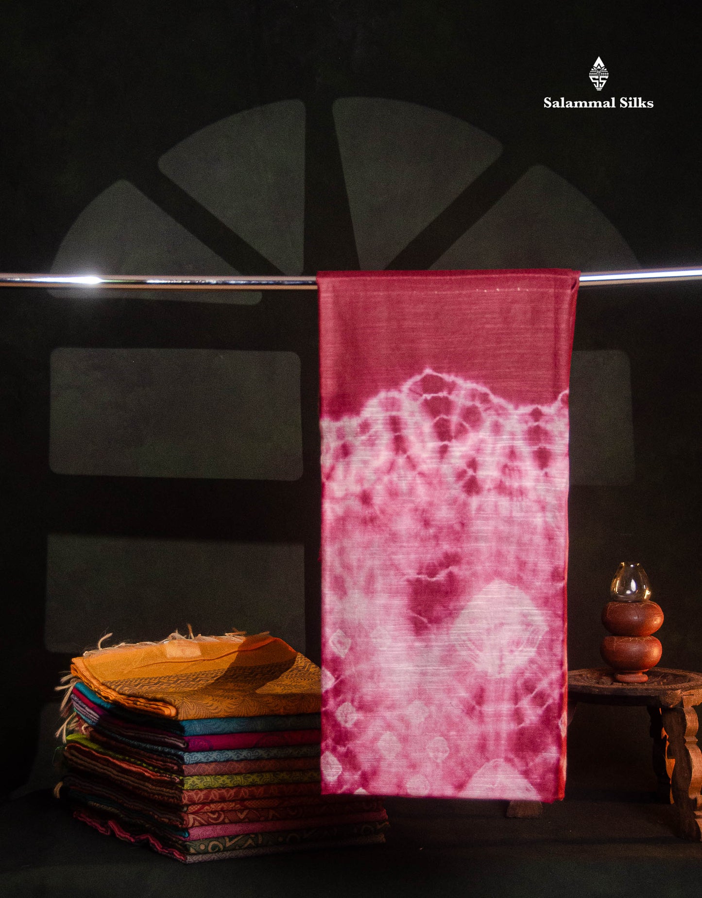 Beautiful Baby Pink Bandhani Fancy Saree With Contrast Maroon Blouse