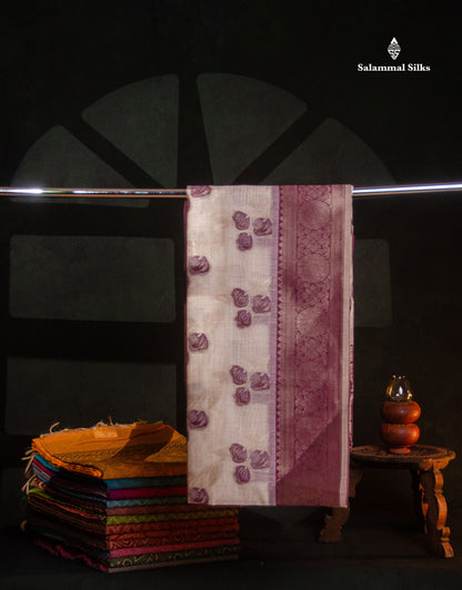 Elegant Cream Sandal Cotton Mix Saree With Contrast Pinkish Red Fancy Border