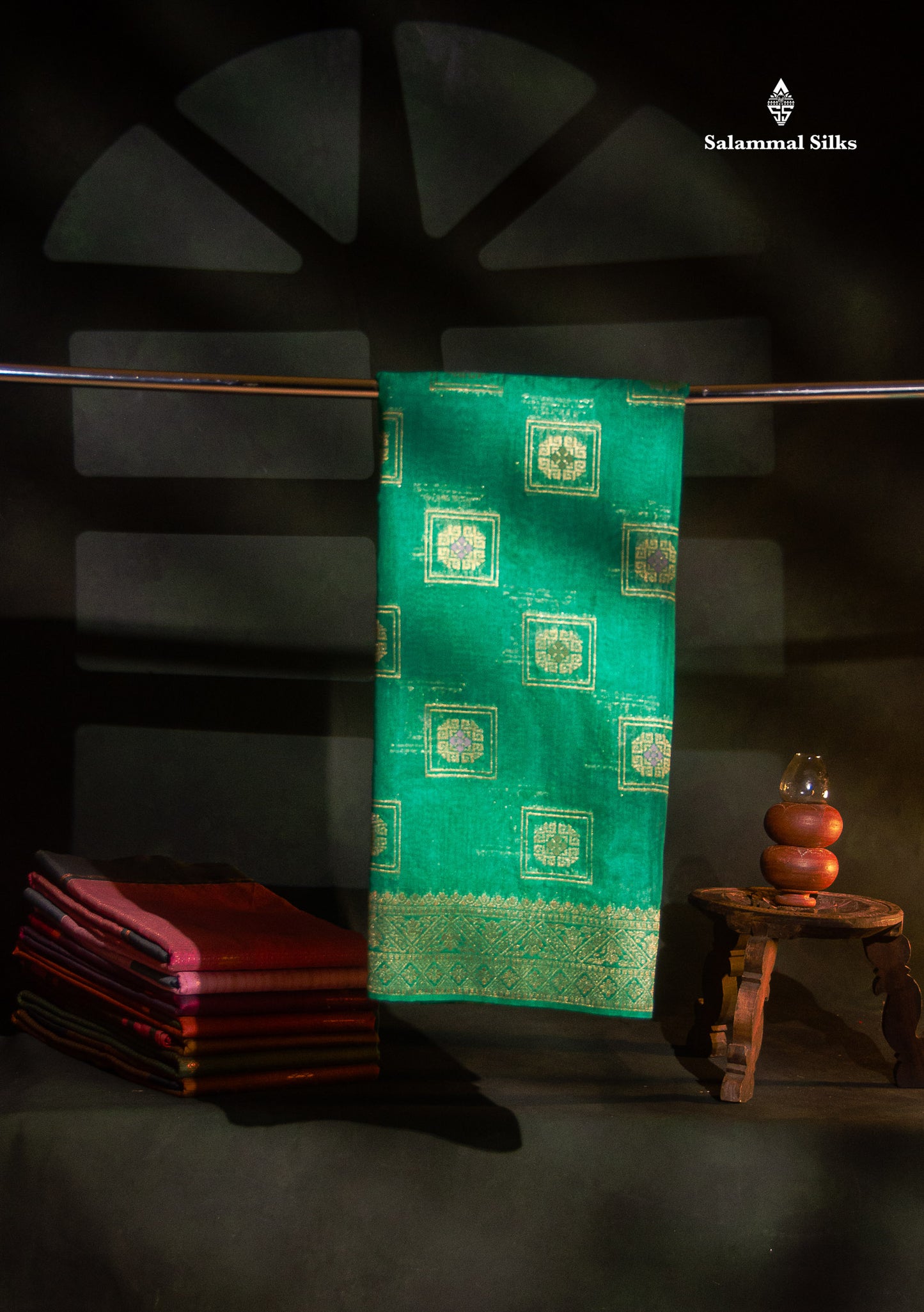 Bottle Green Meena Work Beautiful Malbari Linen Fancy Saree With Blouse