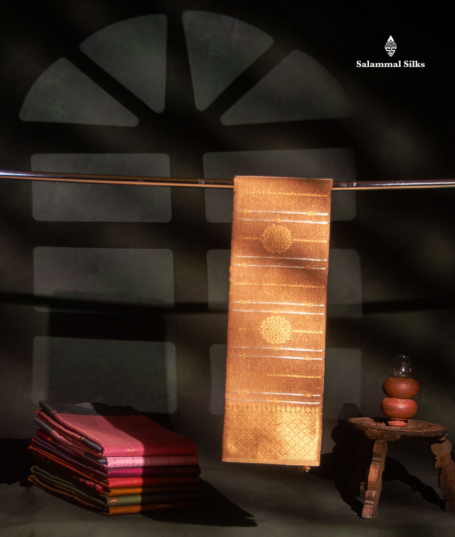 Grey Beautiful Fancy Saree Gold Silver Zari Lines With Gold Zari Border