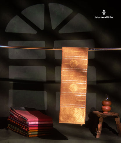Grey Beautiful Fancy Saree Gold Silver Zari Lines With Gold Zari Border