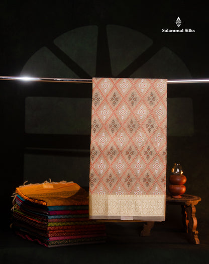 Beautiful Pink Kota Cotton Saree With Thread Work Border