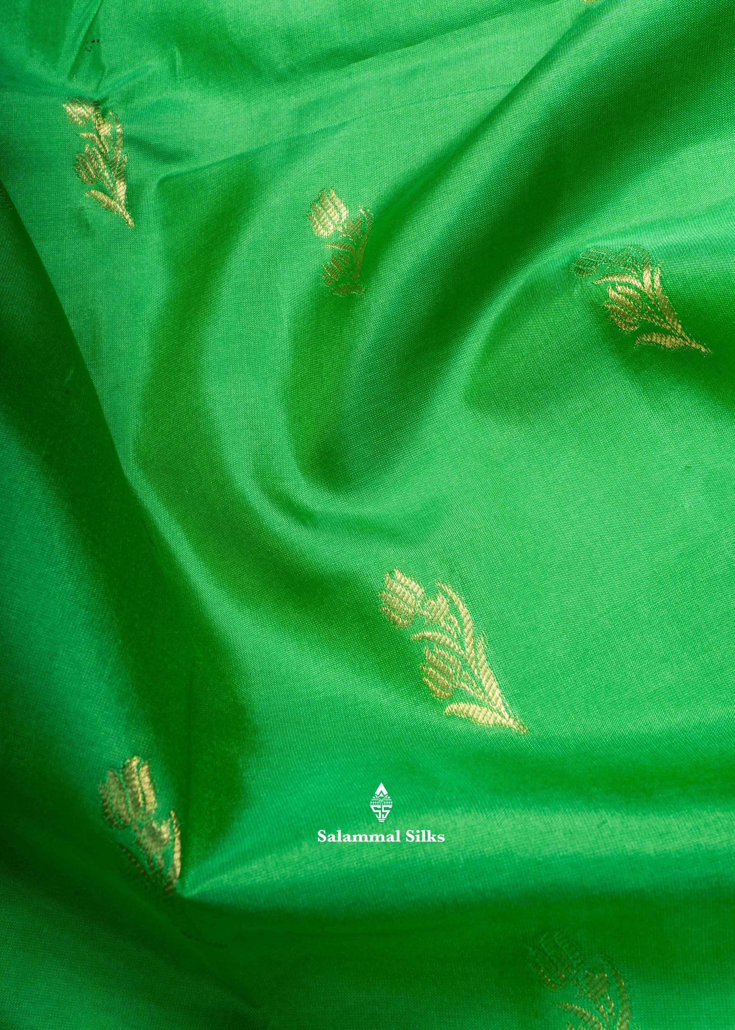 Kanjivaram Pure Silk Saree Parrot Green With Magenta Pink Blouse