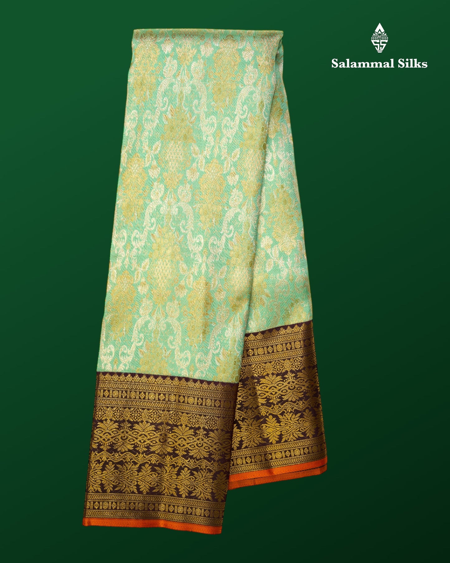 Exclusive Bridal Pastel Green Colour Kanjivaram Pure Silk Saree Pure Silver Zari Saree with Contrast Border