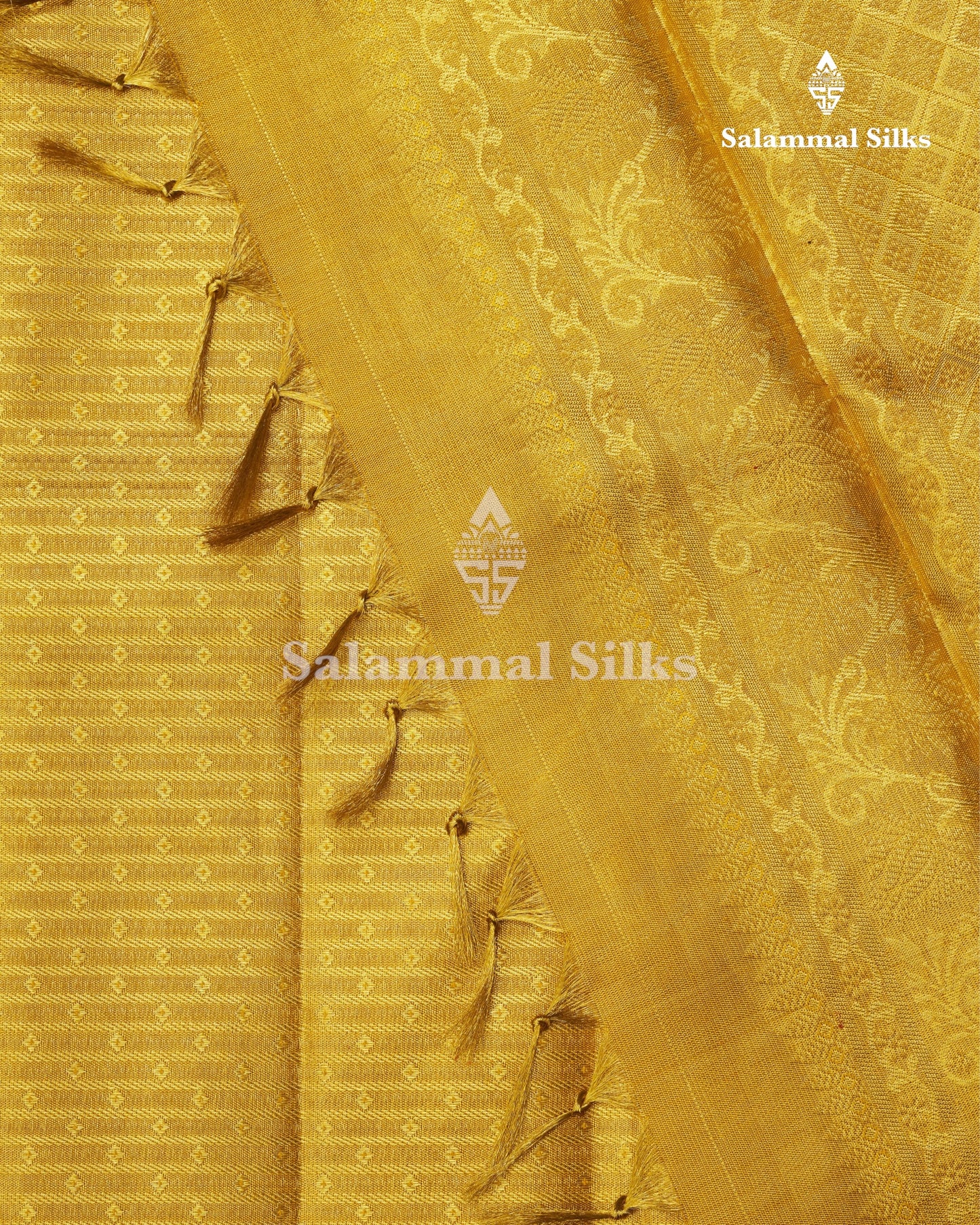 Kanjivaram Gold Colour 2G Zari Pure Silk Saree With Gold Zari Border