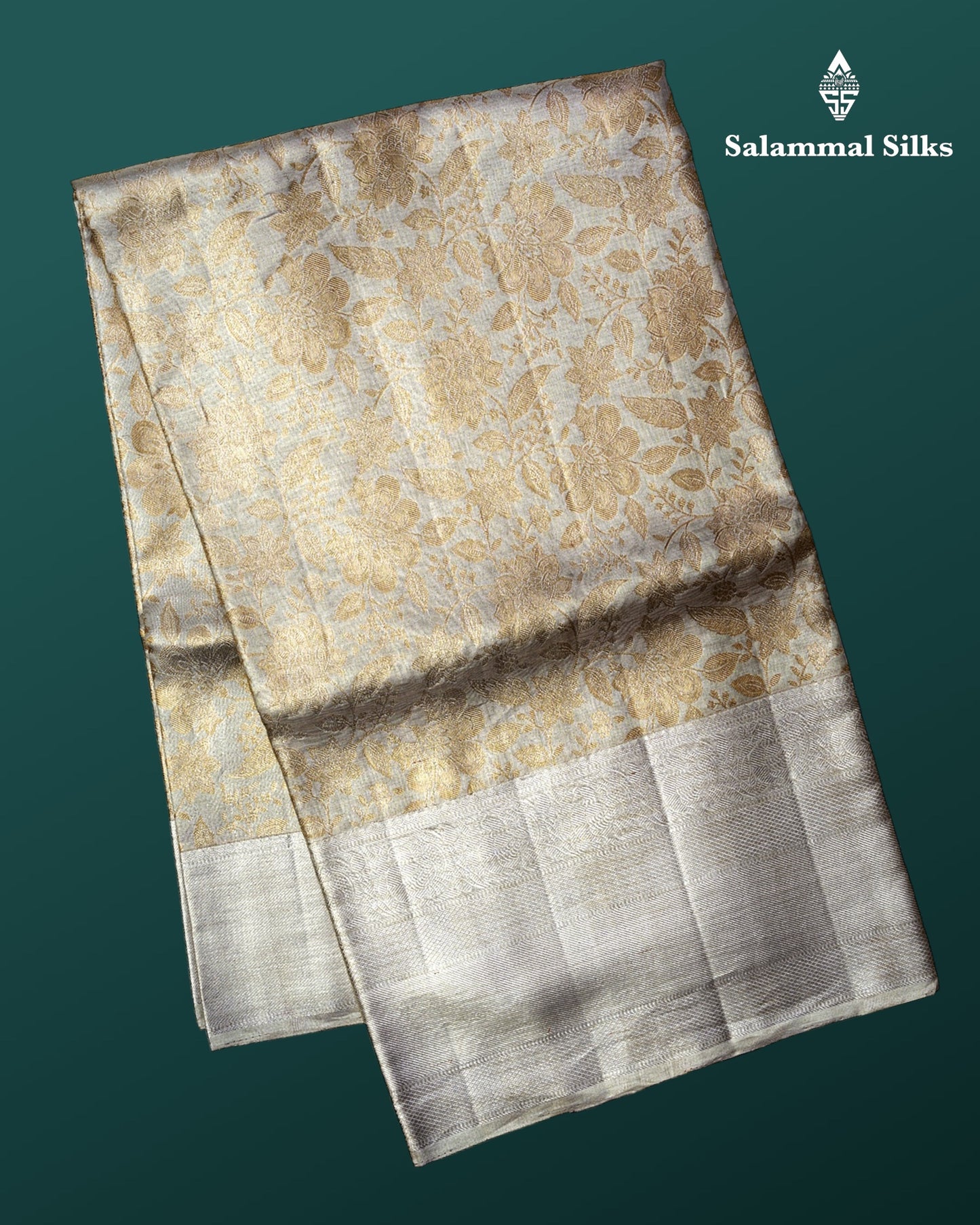 Silver Colour Pure Kanjivaram 2G Zari Silk Saree