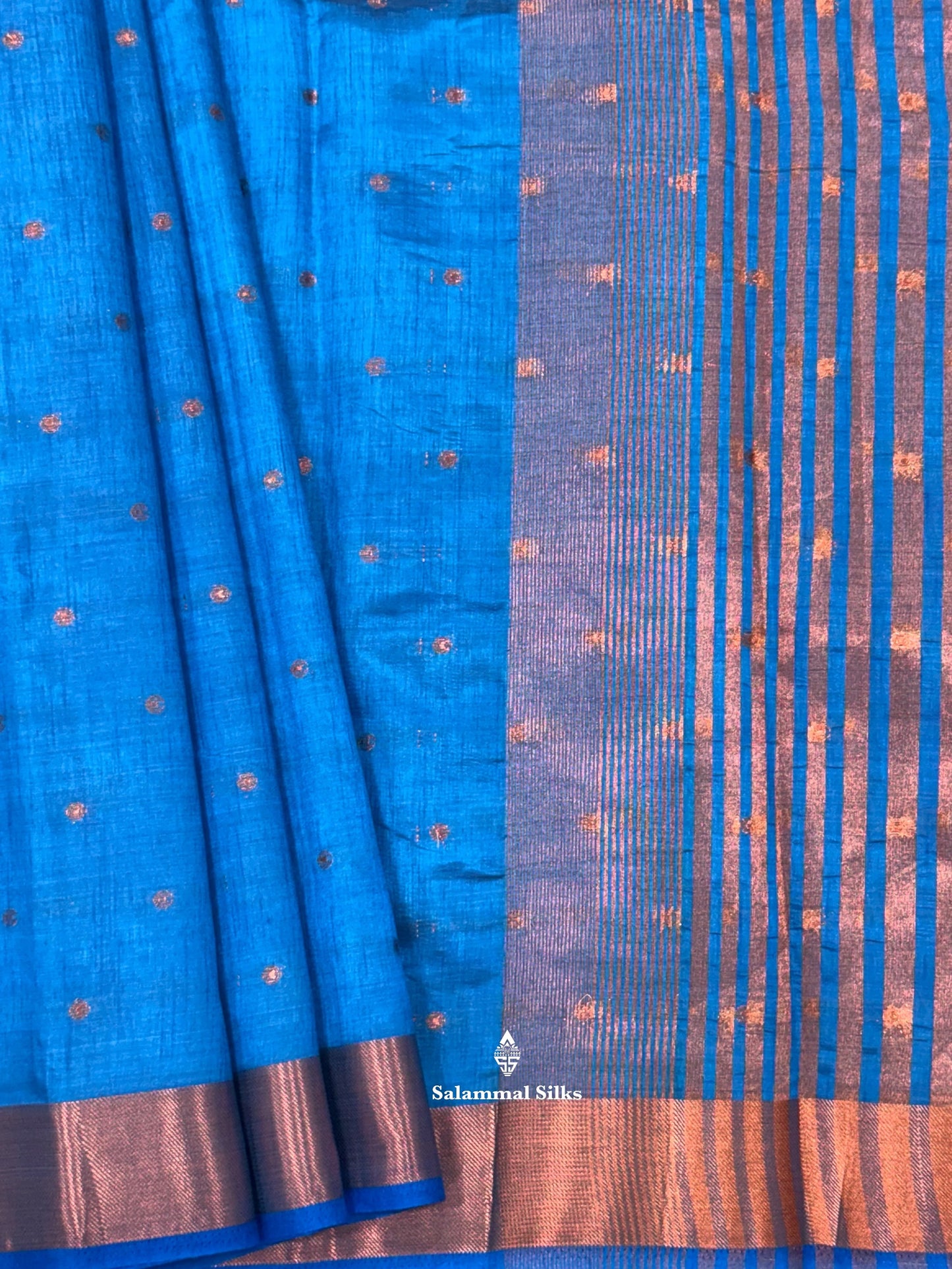 Fancy Saree With Copper Border (Multi colours Available)