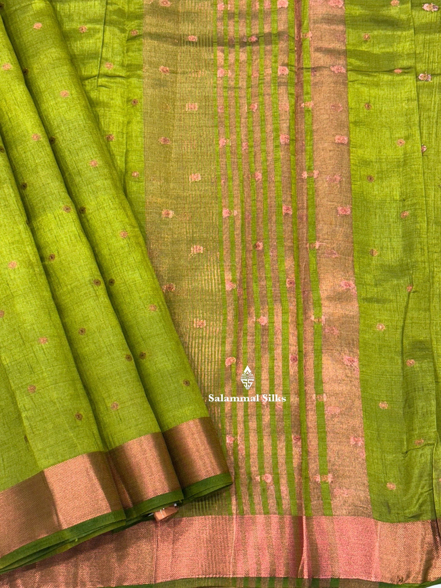 Fancy Saree With Copper Border (Multi colours Available)