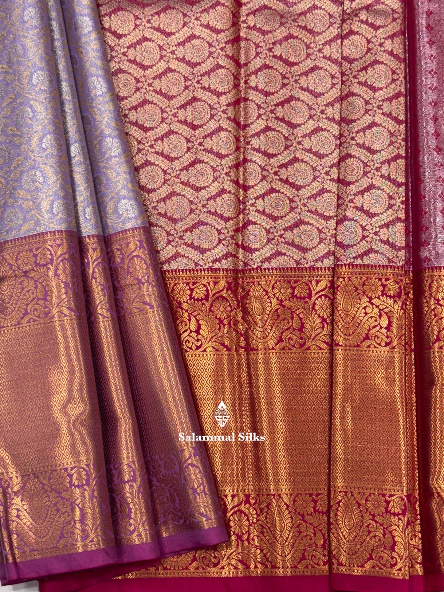 Light Green Tissue Beautiful Semi  Silk Saree With Blouse