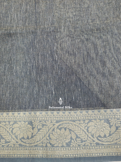 Blue Sade Vairaoosi Beautiful Linen Fancy Saree With Blouse
