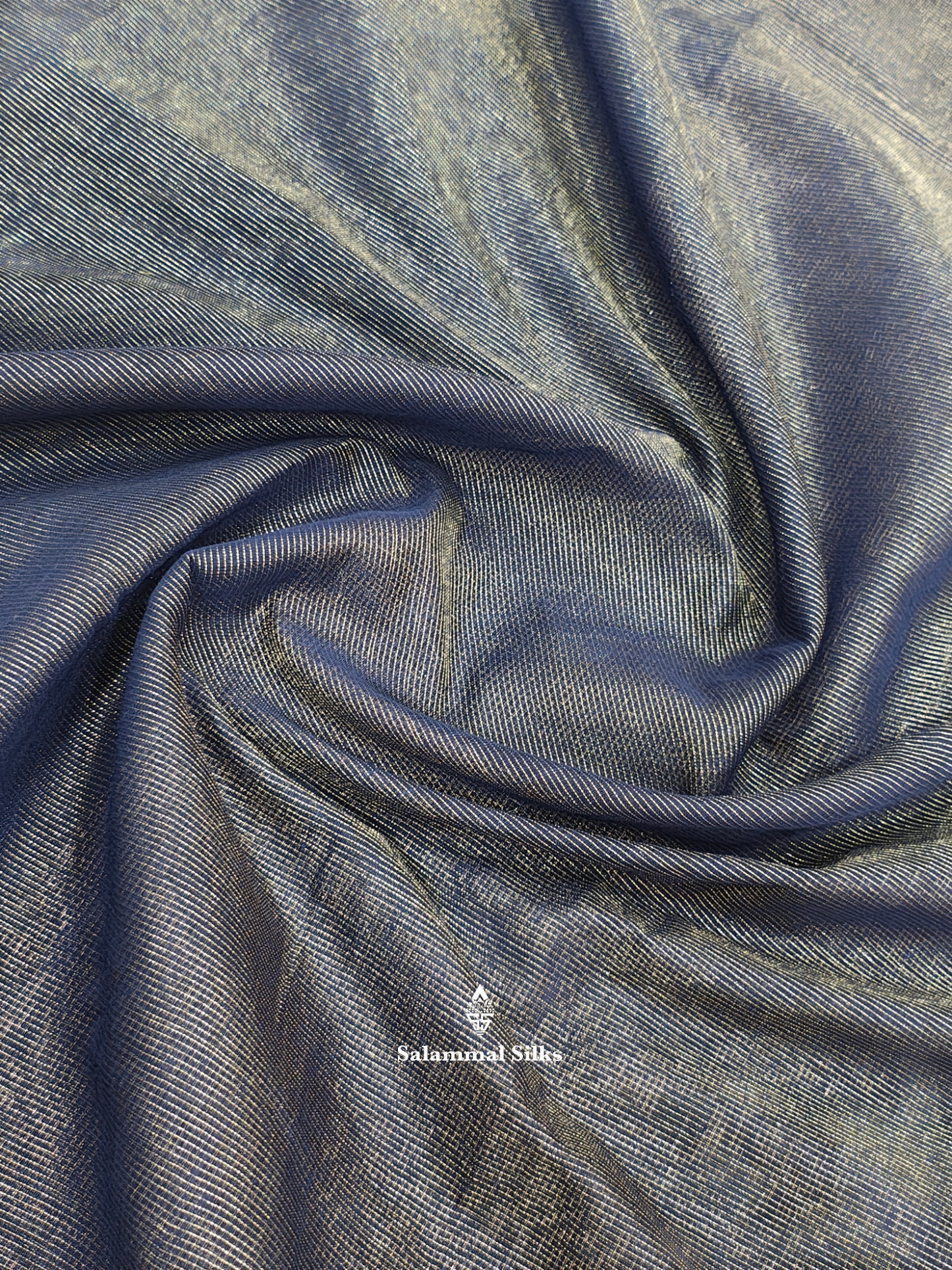 Navy Blue Vairaoosi Beautiful Linen Fancy Saree With Blouse