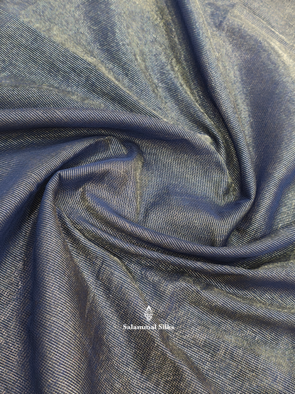 Navy Blue Vairaoosi Beautiful Linen Fancy Saree With Blouse