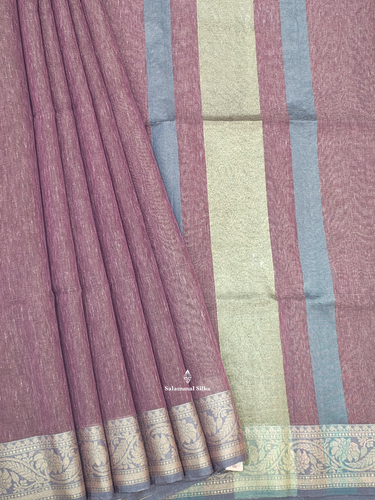 Light Brown Vairaoosi Beautiful Linen Fancy Saree With Blouse