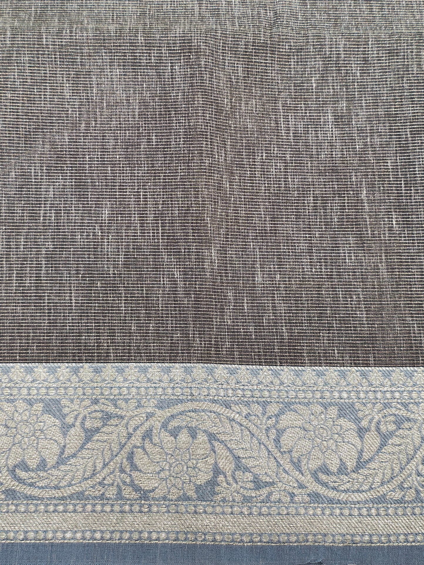 Grey Vairaoosi Beautiful Linen Fancy Saree With Blouse
