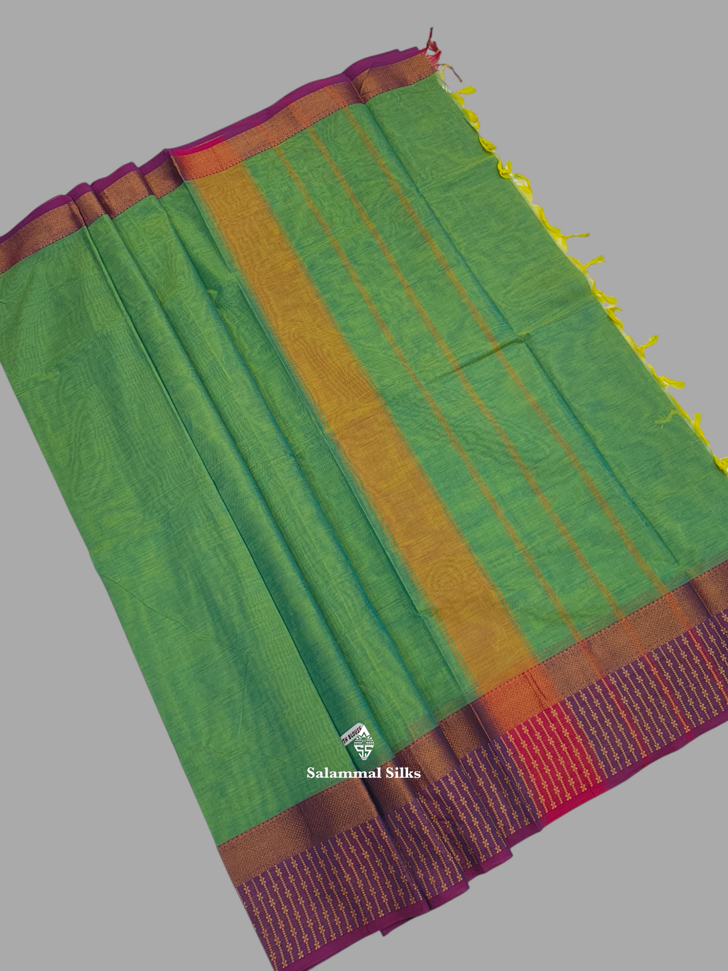 Mustard Yellow Beautiful Pure Cotton With Pink Border