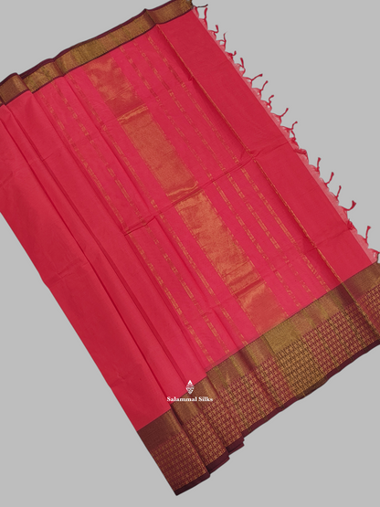 Mustard Yellow Beautiful Pure Cotton With Pink Border