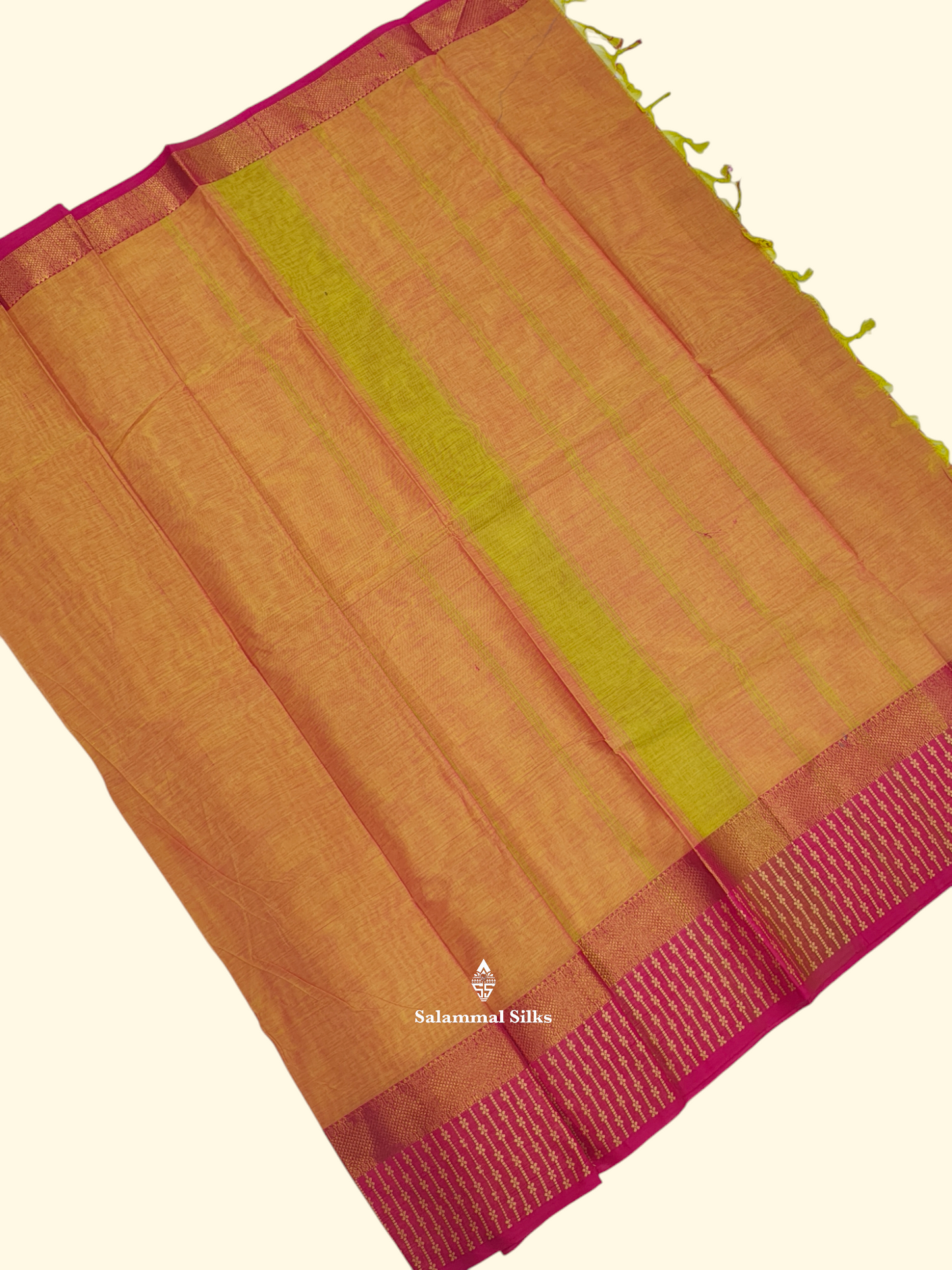 Mustard Yellow Beautiful Pure Cotton With Pink Border