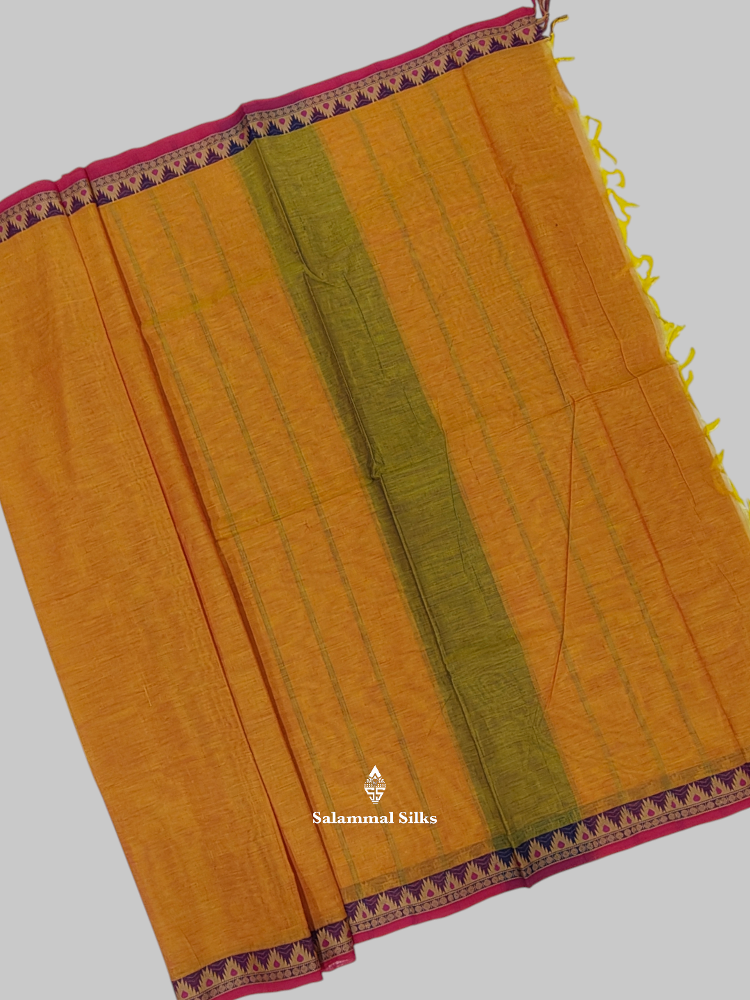 Violet Beautiful Pure Cotton With Tread Work Temple Border