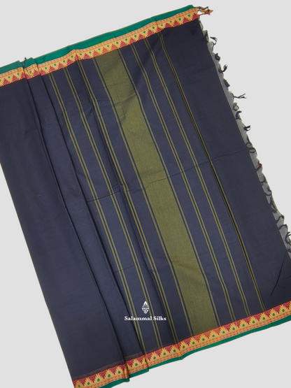 Violet Beautiful Pure Cotton With Tread Work Temple Border