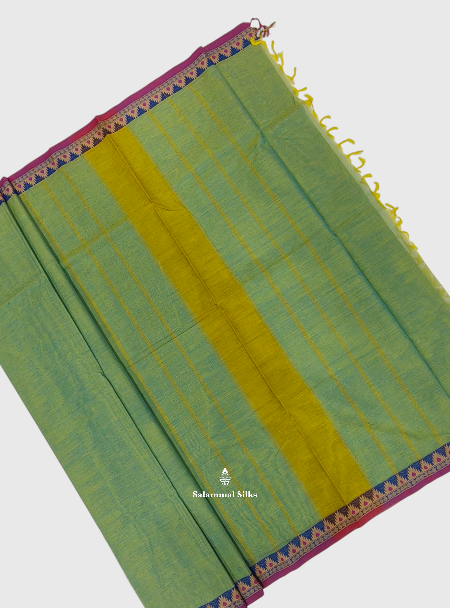 Violet Beautiful Pure Cotton With Tread Work Temple Border