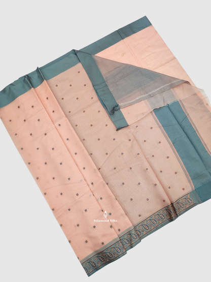 Baby Pink Beautiful Fancy Saree With Grey Border