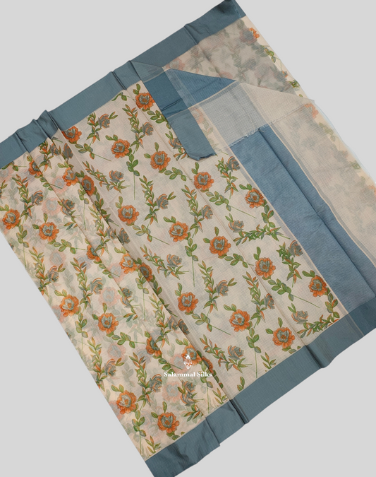 Sandal Beautiful Fancy Saree With Plain Grey Border