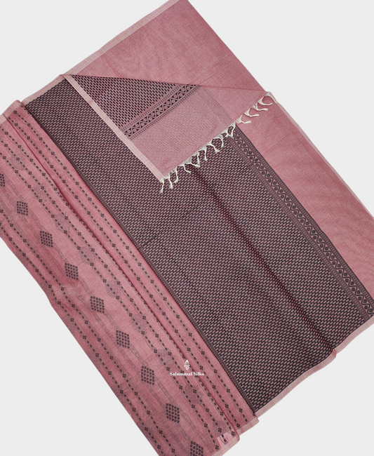 Cream Pink  Beautiful Pure Cotton WithOut  Border