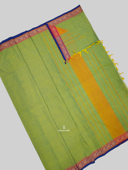 Sapphire Green Beautiful Pure Cotton With Blouse