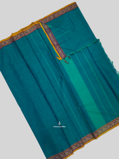 Sapphire Green Beautiful Pure Cotton With Blouse