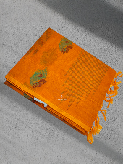 Mustard Yellow Beautiful Fancy Pure Cotton Saree With Blouse