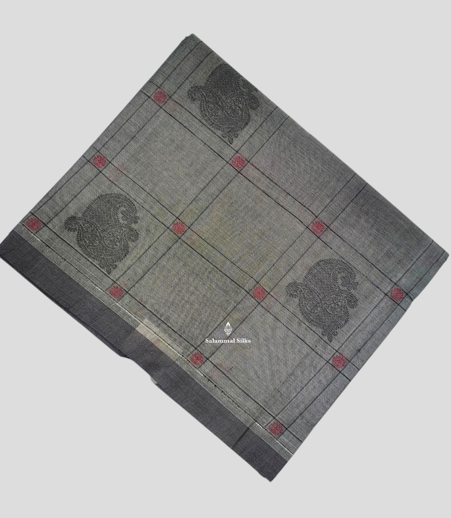 Grey Beautiful Fancy Pure Cotton Saree With Small Border