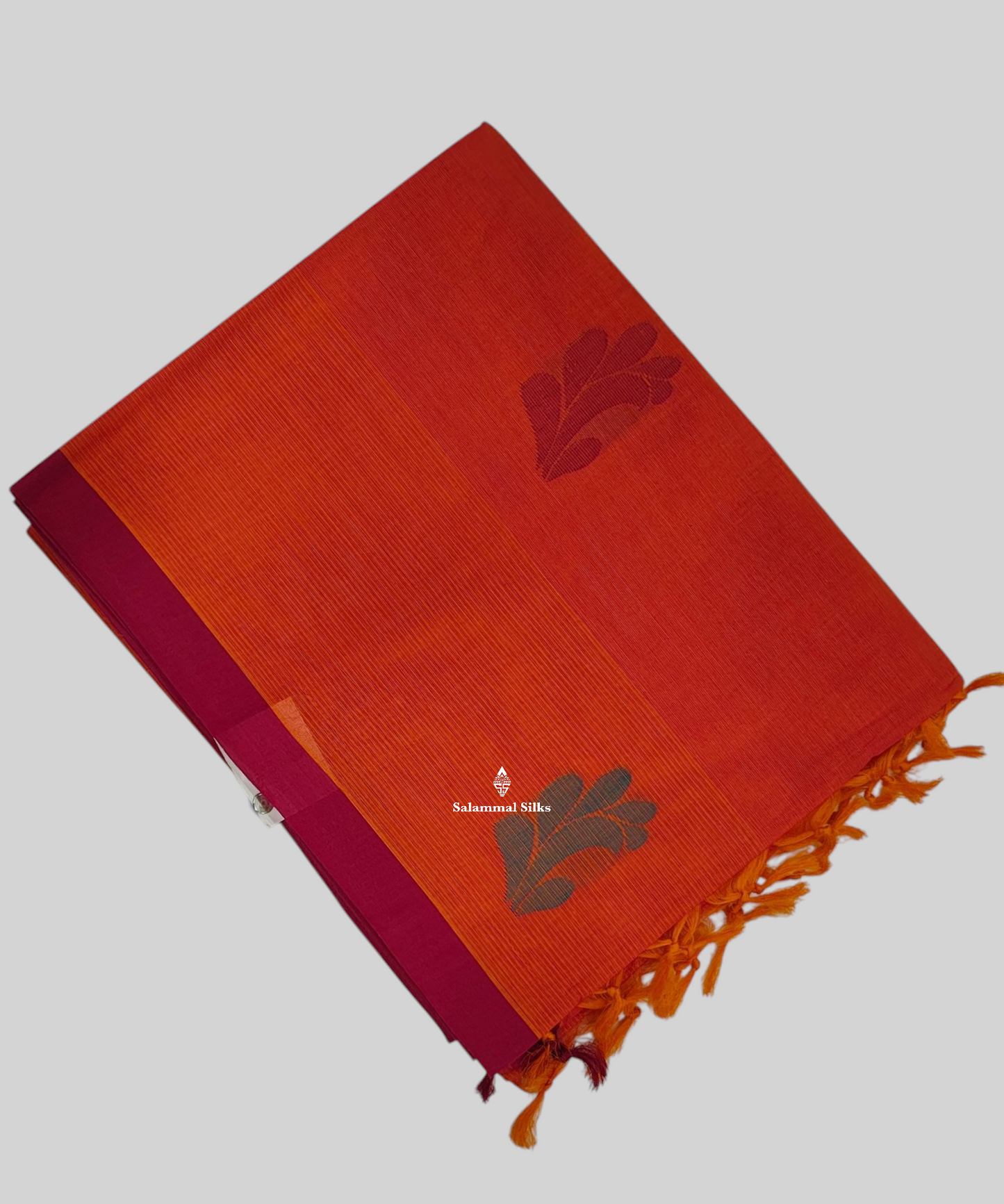 Pinkish Orange Beautiful Fancy Pure Cotton Saree With Small Border