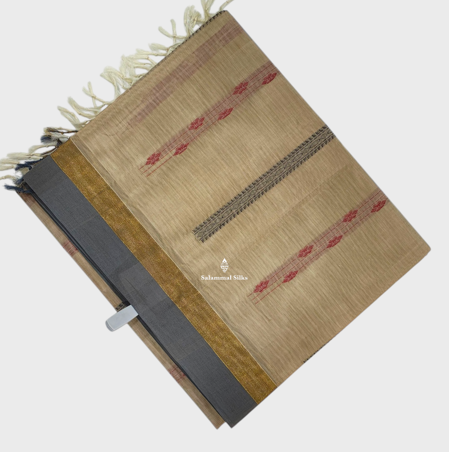 Half White Beautiful Fancy Pure Cotton Saree With Small Border