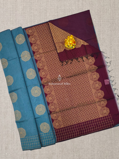 Grey Beautiful Fancy Kora Cotton Saree With Blouse