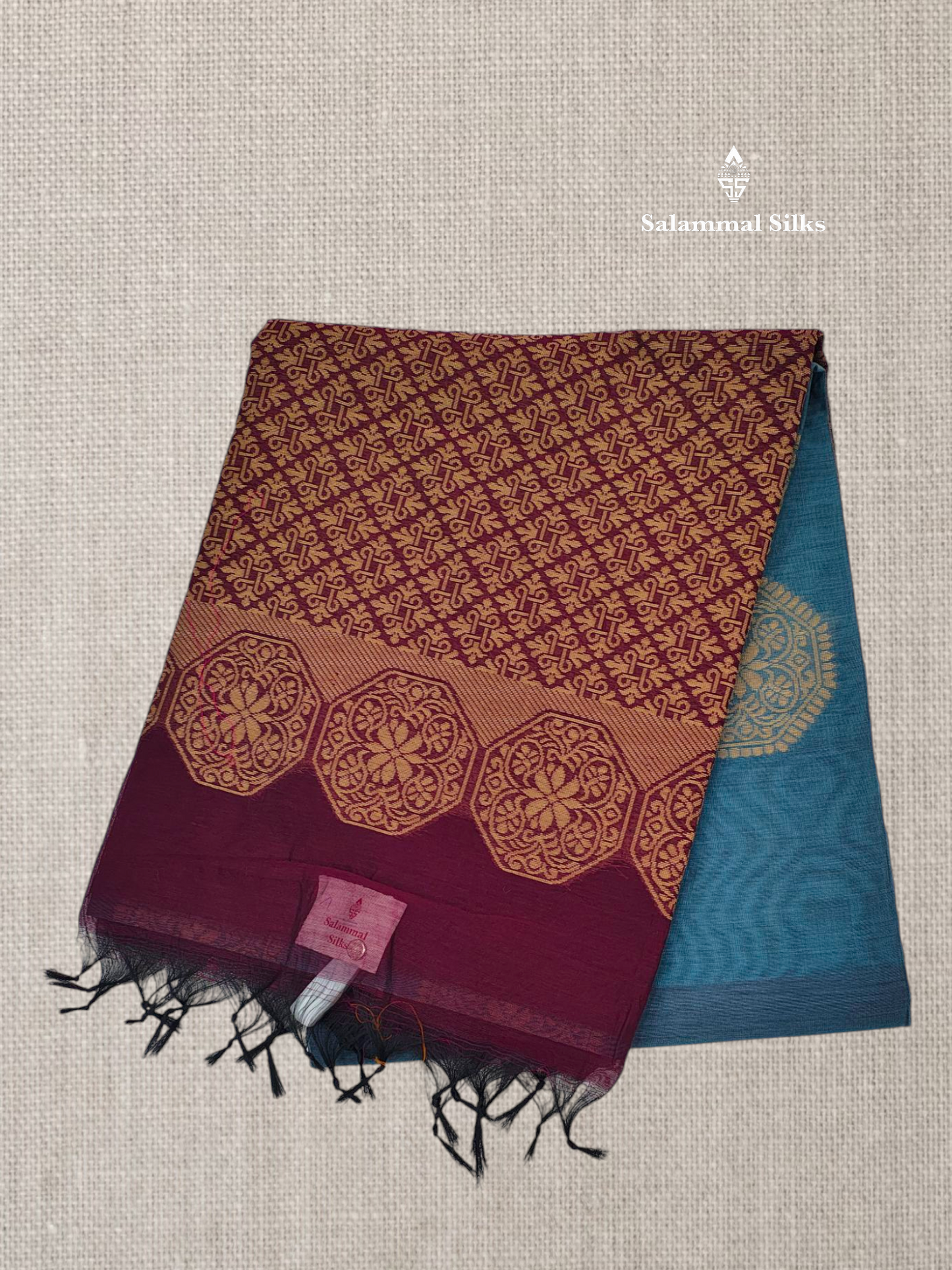 Grey Beautiful Fancy Kora Cotton Saree With Blouse