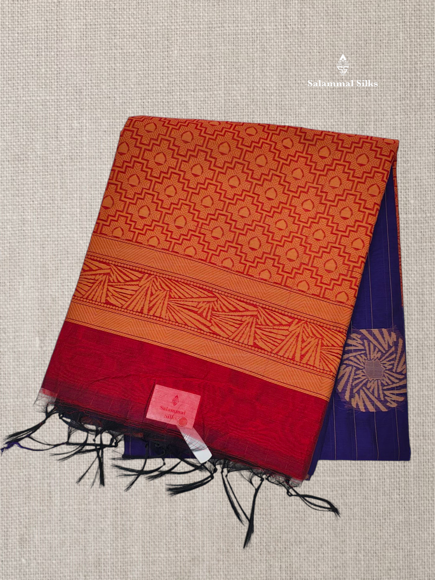 Violet Beautiful Fancy Kora Cotton Saree With Blouse