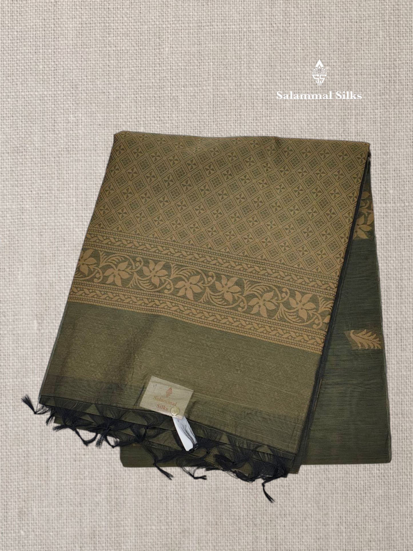 Elephant Grey Beautiful Fancy Kora Cotton Saree With Blouse