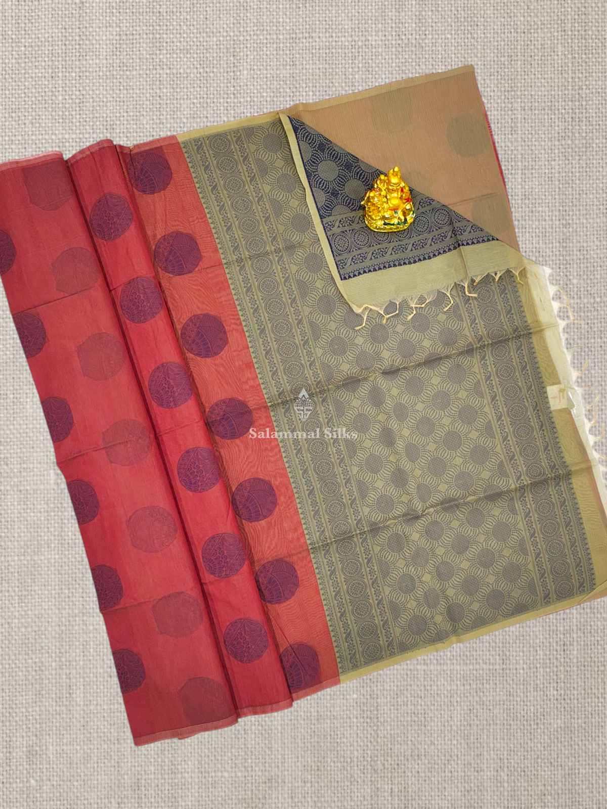 Maroon Beautiful Fancy Kora Cotton Saree With Blouse