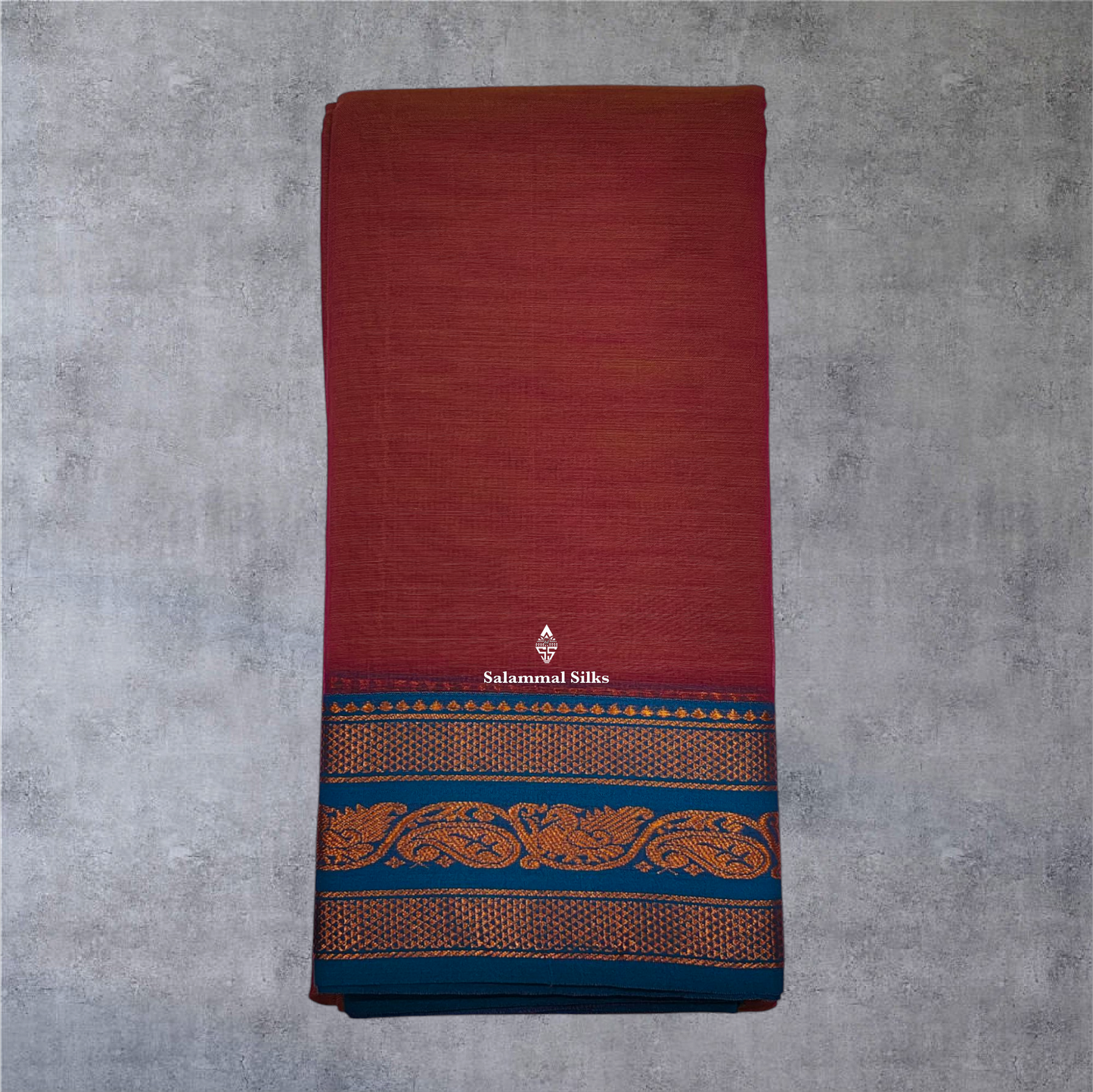 Bottle Green Colour Linen Cotton Sarees With Contrast Maroon Border