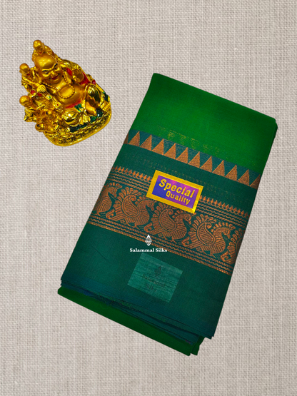 Pink Chettinad Plain Pure Cotton Saree With Traditional Magenta Border