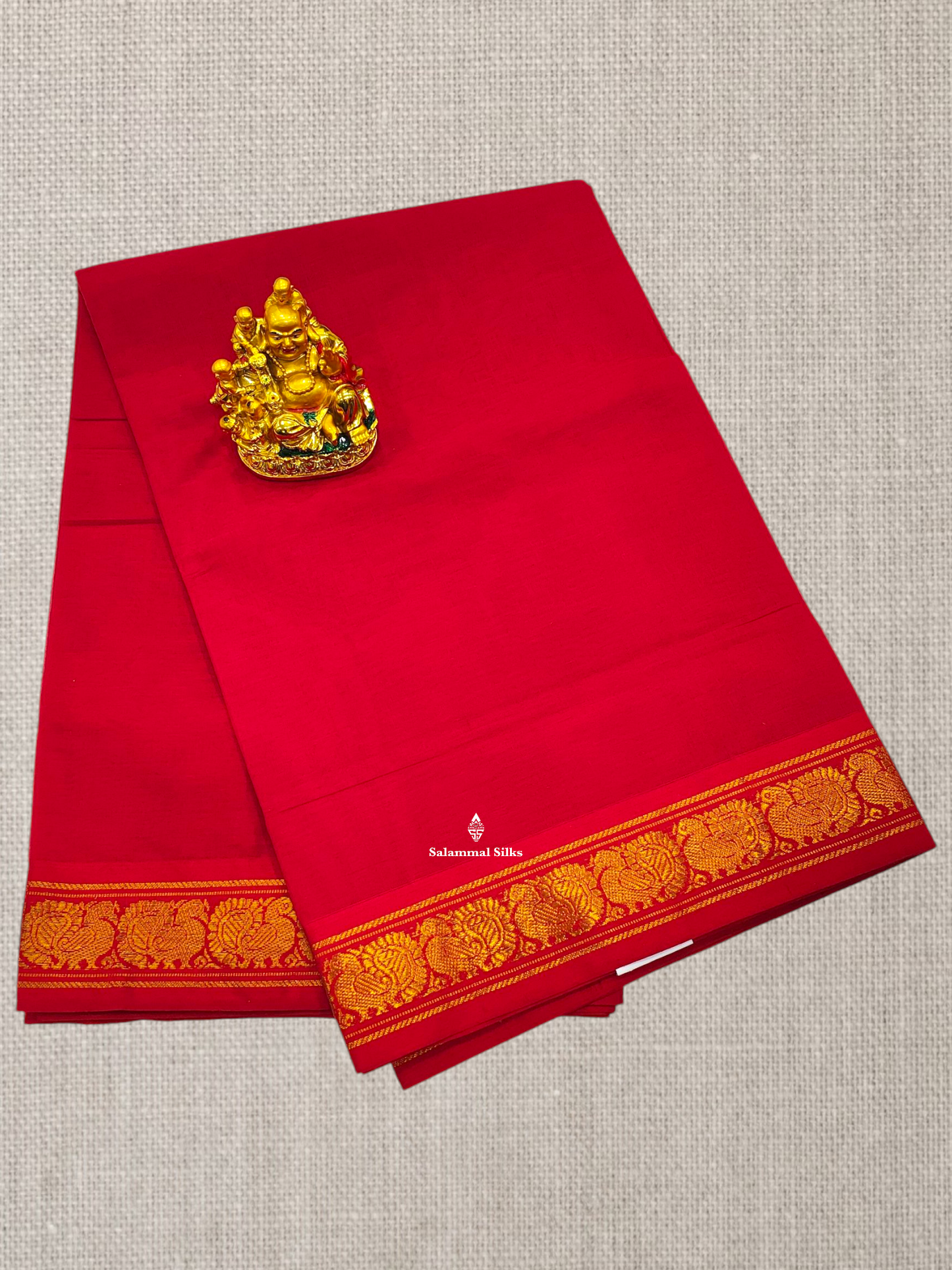 Viloet Beautiful Plain Pure Cotton Saree With Contrast Red Border