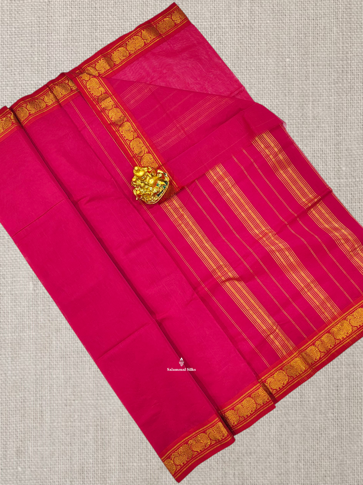 Viloet Beautiful Plain Pure Cotton Saree With Contrast Red Border